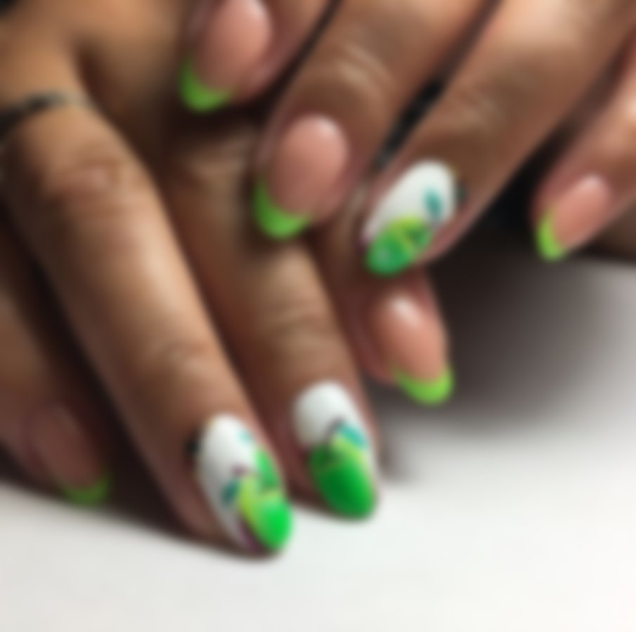 Ногти Зеленого Цвета С Рисунком
