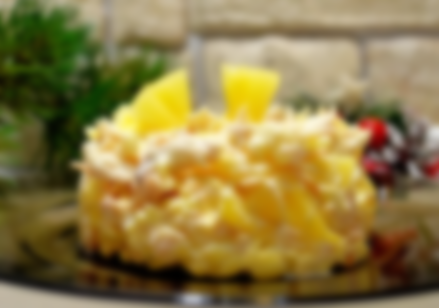 Салат с копченой с курицей и ананасами рецепт с фото