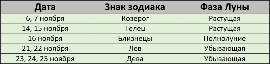 Благоприятные дни для стрижки по лунному календарю на ноябрь 2024 года